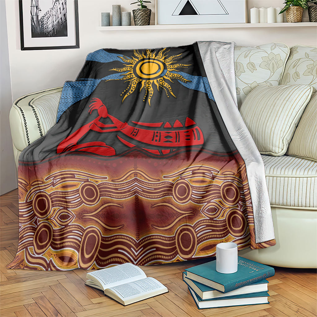 Didgeridoo Blanket Australian Aboriginal Sun Motif Indigenous Art