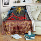 Didgeridoo Blanket Australian Aboriginal Sun Motif Indigenous Art