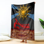 Didgeridoo Blanket Australian Aboriginal Sun Motif Indigenous Art