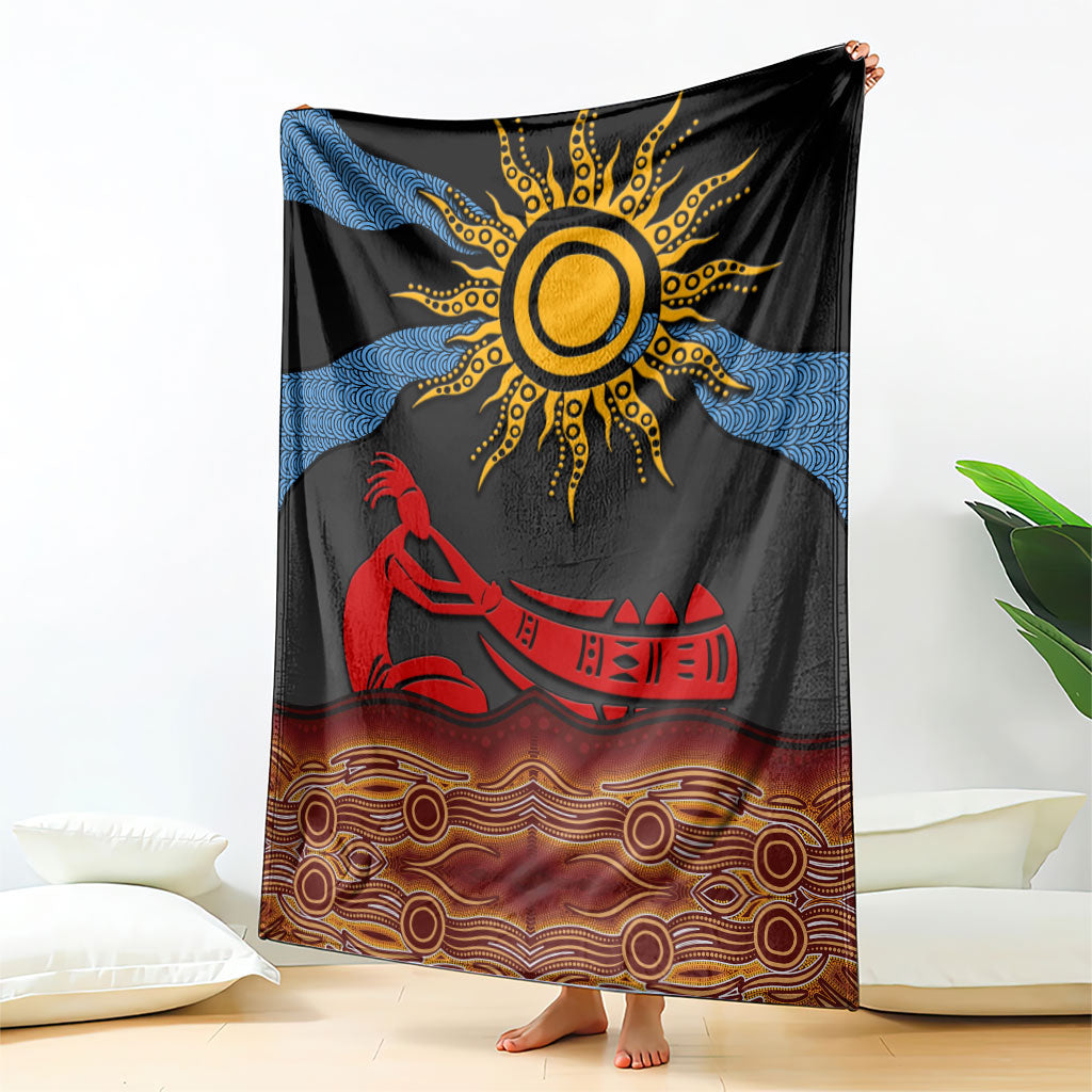 Didgeridoo Blanket Australian Aboriginal Sun Motif Indigenous Art