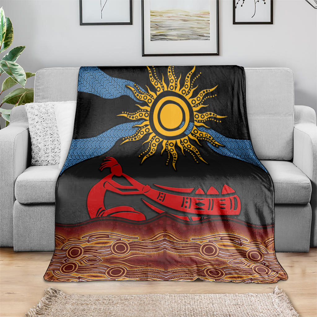 Didgeridoo Blanket Australian Aboriginal Sun Motif Indigenous Art