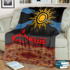 Didgeridoo Blanket Australian Aboriginal Sun Motif Indigenous Art