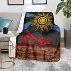 Didgeridoo Blanket Australian Aboriginal Sun Motif Indigenous Art