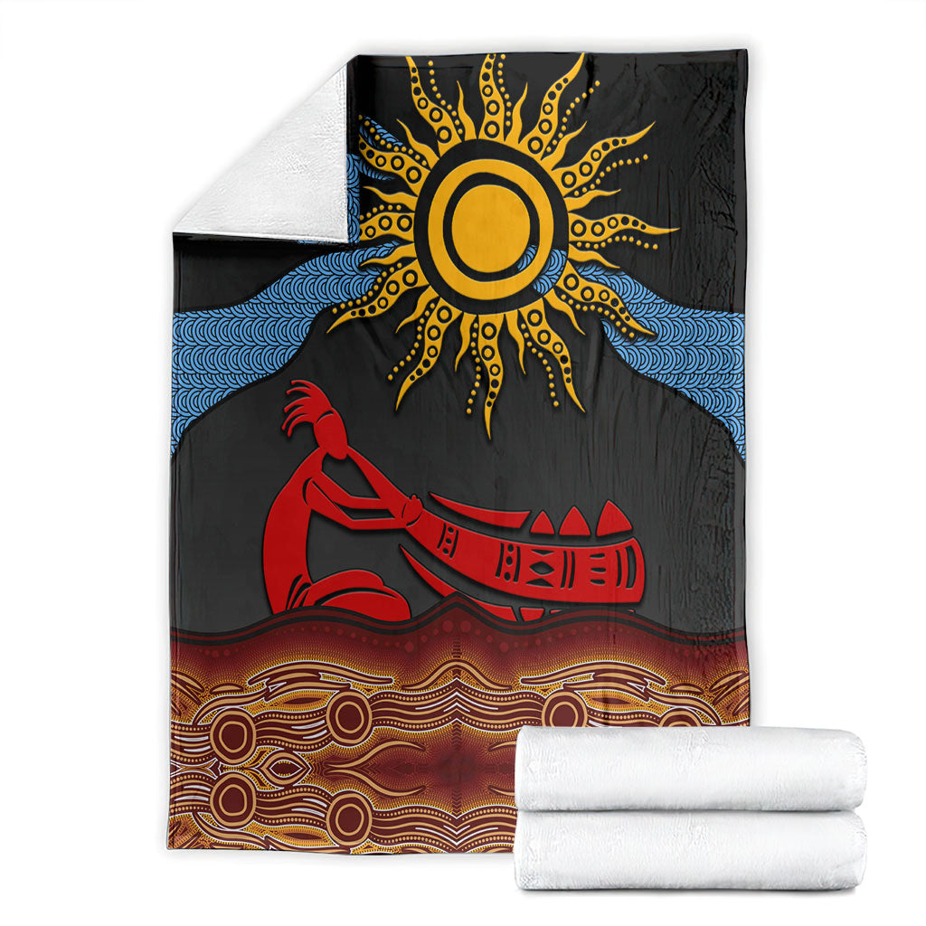 Didgeridoo Blanket Australian Aboriginal Sun Motif Indigenous Art