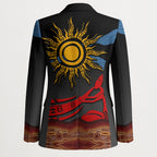Didgeridoo Blazer Australian Aboriginal Sun Motif Indigenous Art