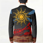 Didgeridoo Blazer Australian Aboriginal Sun Motif Indigenous Art