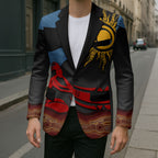 Didgeridoo Blazer Australian Aboriginal Sun Motif Indigenous Art