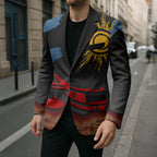 Didgeridoo Blazer Australian Aboriginal Sun Motif Indigenous Art
