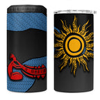 Didgeridoo 4 in 1 Can Cooler Tumbler Australian Aboriginal Sun Motif Indigenous Art