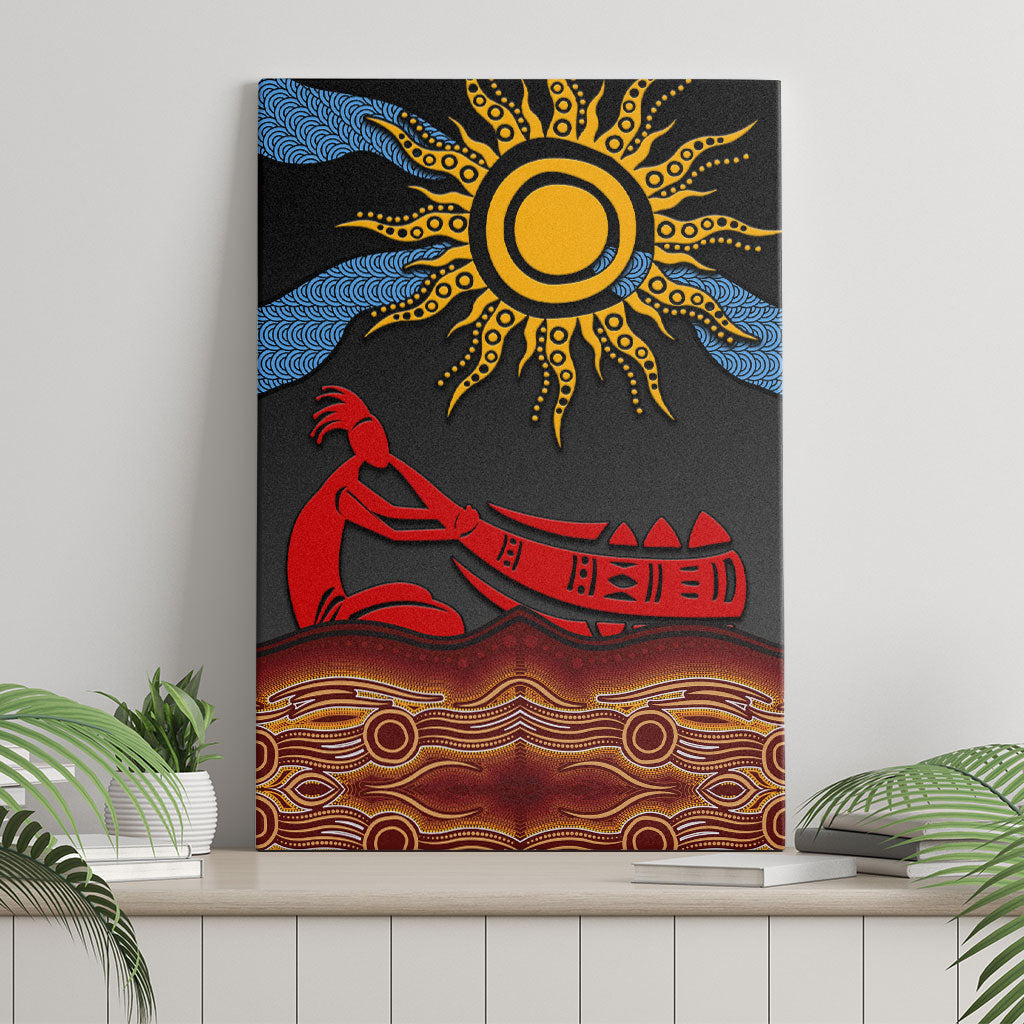 Didgeridoo Canvas Wall Art Australian Aboriginal Sun Motif Indigenous Art