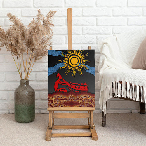 Didgeridoo Canvas Wall Art Australian Aboriginal Sun Motif Indigenous Art