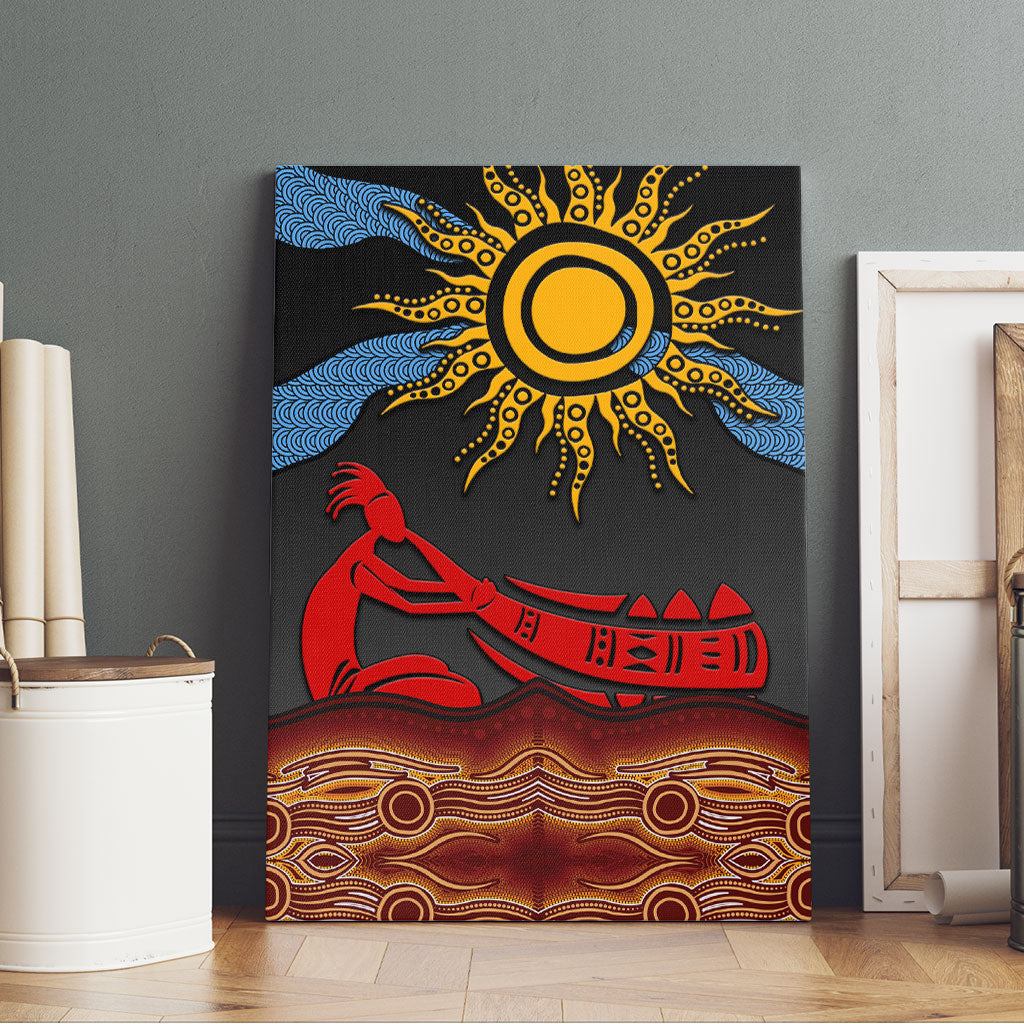 Didgeridoo Canvas Wall Art Australian Aboriginal Sun Motif Indigenous Art