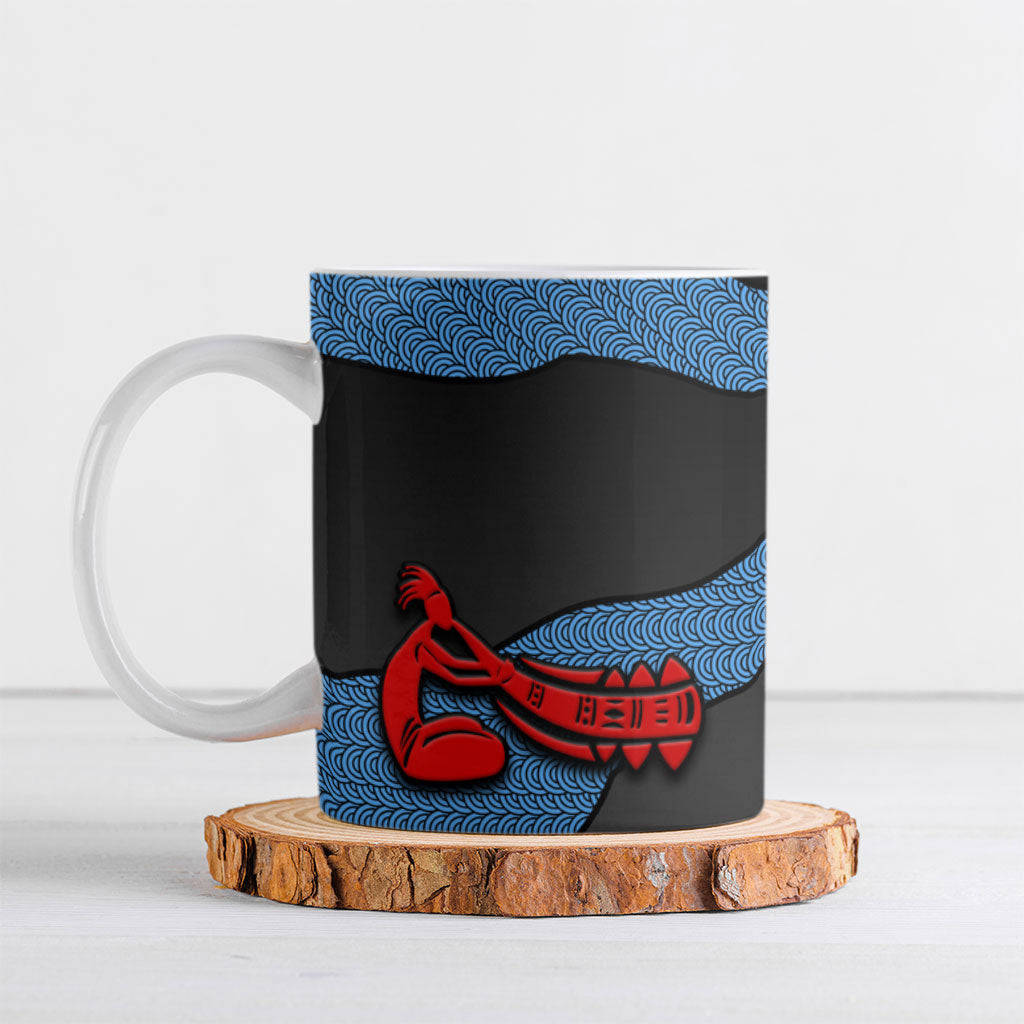 Didgeridoo Ceramic Mug Australian Aboriginal Sun Motif Indigenous Art