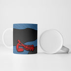 Didgeridoo Ceramic Mug Australian Aboriginal Sun Motif Indigenous Art