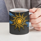 Didgeridoo Ceramic Mug Australian Aboriginal Sun Motif Indigenous Art