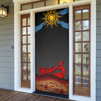 Didgeridoo Door Cover Australian Aboriginal Sun Motif Indigenous Art