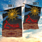 Didgeridoo Garden Flag Australian Aboriginal Sun Motif Indigenous Art
