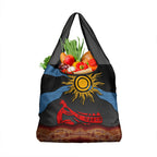 Didgeridoo Grocery Bag Australian Aboriginal Sun Motif Indigenous Art