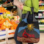 Didgeridoo Grocery Bag Australian Aboriginal Sun Motif Indigenous Art