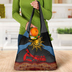 Didgeridoo Grocery Bag Australian Aboriginal Sun Motif Indigenous Art
