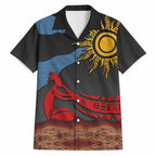 Didgeridoo Hawaiian Shirt Australian Aboriginal Sun Motif Indigenous Art