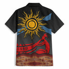 Didgeridoo Hawaiian Shirt Australian Aboriginal Sun Motif Indigenous Art