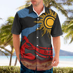 Didgeridoo Hawaiian Shirt Australian Aboriginal Sun Motif Indigenous Art