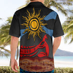 Didgeridoo Hawaiian Shirt Australian Aboriginal Sun Motif Indigenous Art