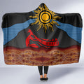 Didgeridoo Hooded Blanket Australian Aboriginal Sun Motif Indigenous Art