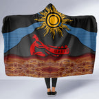Didgeridoo Hooded Blanket Australian Aboriginal Sun Motif Indigenous Art
