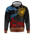 Didgeridoo Hoodie Australian Aboriginal Sun Motif Indigenous Art
