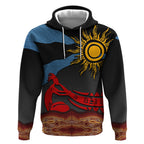 Didgeridoo Hoodie Australian Aboriginal Sun Motif Indigenous Art