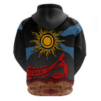 Didgeridoo Hoodie Australian Aboriginal Sun Motif Indigenous Art