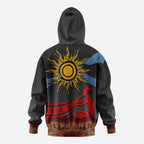 Didgeridoo Hoodie Australian Aboriginal Sun Motif Indigenous Art