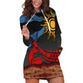 Didgeridoo Hoodie Dress Australian Aboriginal Sun Motif Indigenous Art