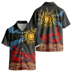Didgeridoo Kid Hawaiian Shirt Australian Aboriginal Sun Motif Indigenous Art