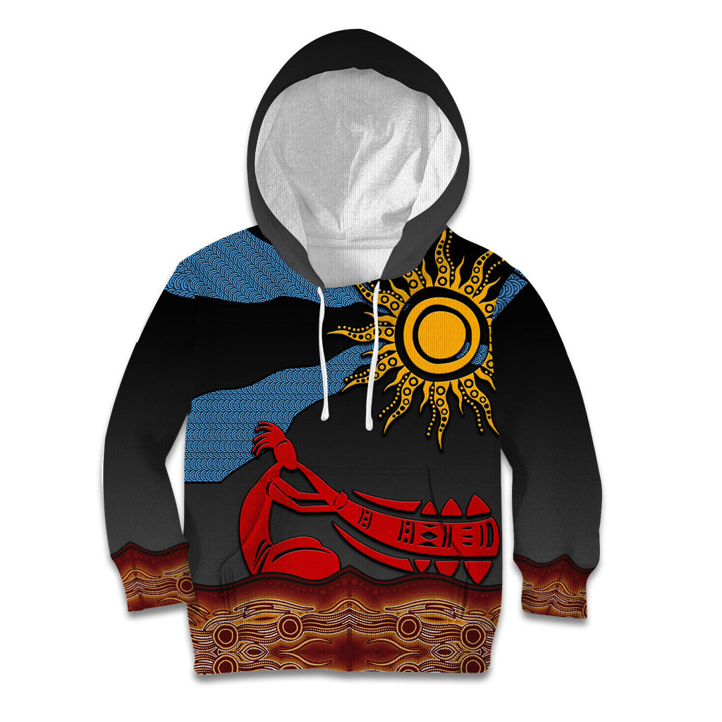 Didgeridoo Kid Hoodie Australian Aboriginal Sun Motif Indigenous Art