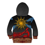 Didgeridoo Kid Hoodie Australian Aboriginal Sun Motif Indigenous Art