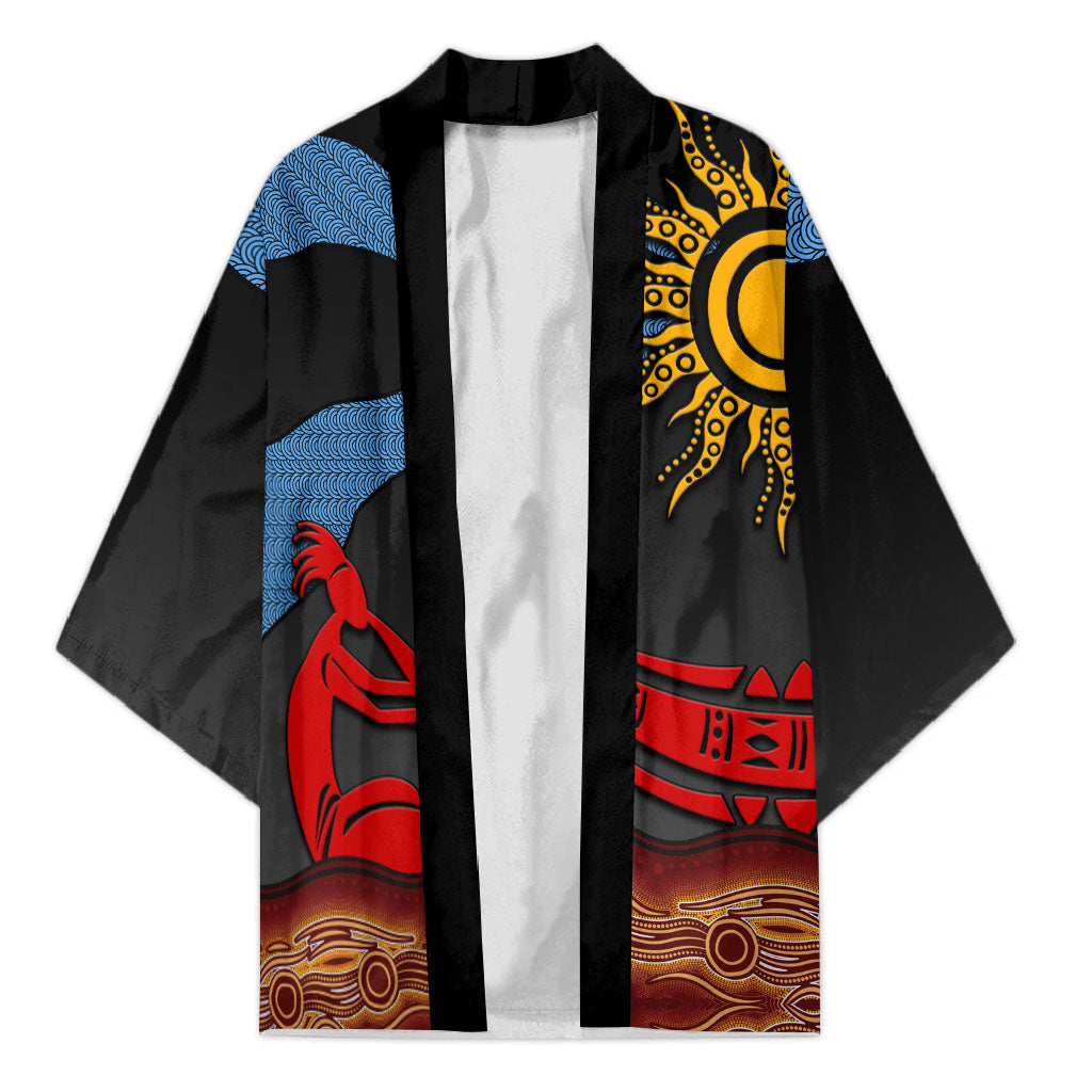 Didgeridoo Kimono Australian Aboriginal Sun Motif Indigenous Art