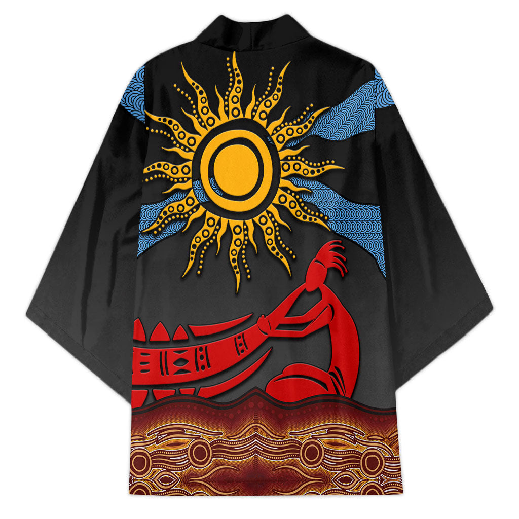 Didgeridoo Kimono Australian Aboriginal Sun Motif Indigenous Art