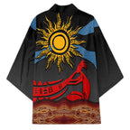 Didgeridoo Kimono Australian Aboriginal Sun Motif Indigenous Art