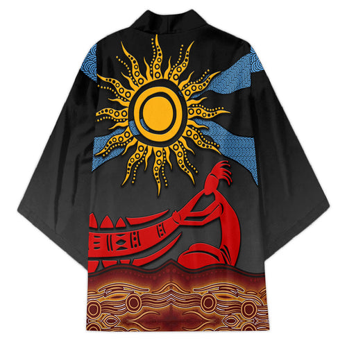 Didgeridoo Kimono Australian Aboriginal Sun Motif Indigenous Art