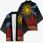 Didgeridoo Kimono Australian Aboriginal Sun Motif Indigenous Art