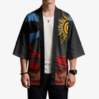 Didgeridoo Kimono Australian Aboriginal Sun Motif Indigenous Art