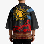Didgeridoo Kimono Australian Aboriginal Sun Motif Indigenous Art