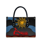 Didgeridoo Leather Bag Australian Aboriginal Sun Motif Indigenous Art