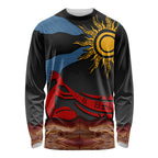 Didgeridoo Long Sleeve Shirt Australian Aboriginal Sun Motif Indigenous Art