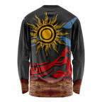 Didgeridoo Long Sleeve Shirt Australian Aboriginal Sun Motif Indigenous Art