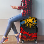 Didgeridoo Luggage Cover Australian Aboriginal Sun Motif Indigenous Art