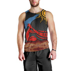 Didgeridoo Men Tank Top Australian Aboriginal Sun Motif Indigenous Art